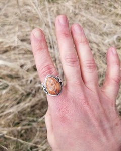 Rabbit Ring with Brecciated Jasper, Size 8