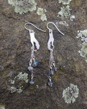 Hand Earrings with Labradorite