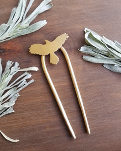 Raven Brass Hairpin