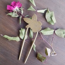 Wild Rose Brass Hairpin
