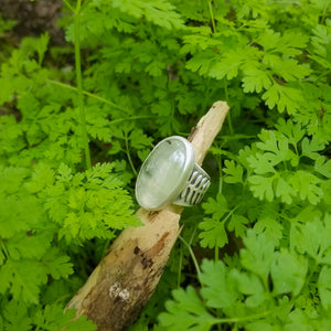 Fern and Prehnite Ring, Size 8