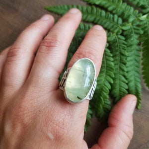 Fern and Prehnite Ring, Size 8