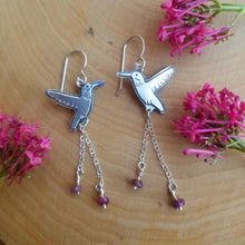Hummingbird Dangles with Tourmaline