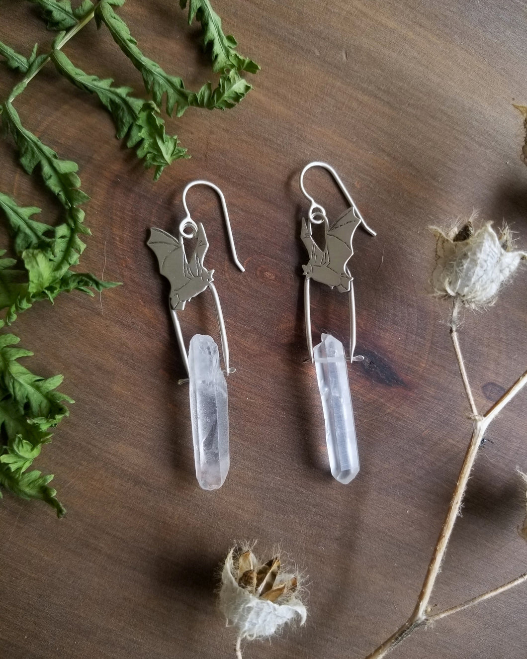 Bat Quartz Earrings
