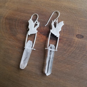 Bat Quartz Earrings