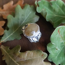 Oak Leaf Yellow Sapphire Ring Size 8
