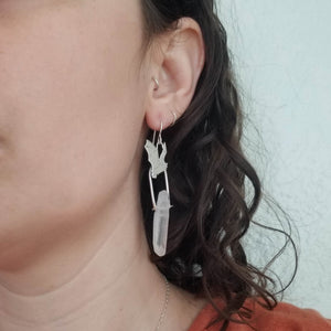Bat Quartz Earrings