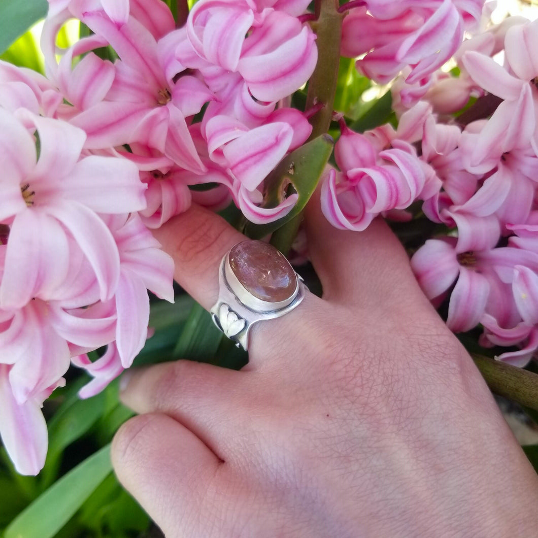 Pink Tourmaline Crocus Ring Size 6.5
