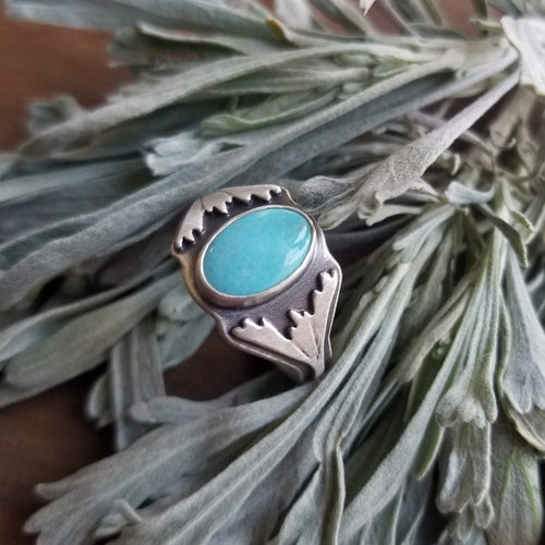 Turquoise Sage Ring, size 8