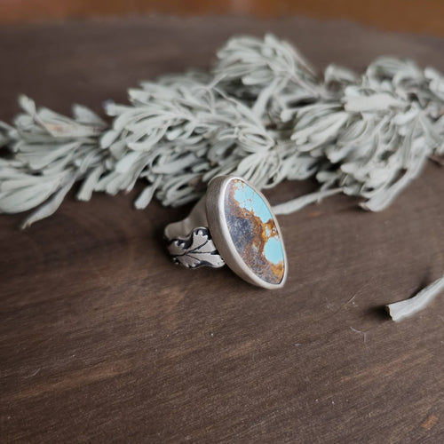 Turquoise Sagebrush Cocktail Ring Size 7.5