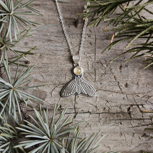 Find the Light Death's Head Moth Necklace