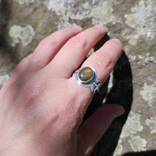 Labradorite Sword Ring, size 7