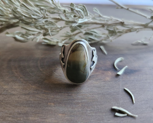 Rabbit Jasper Ring Size 8