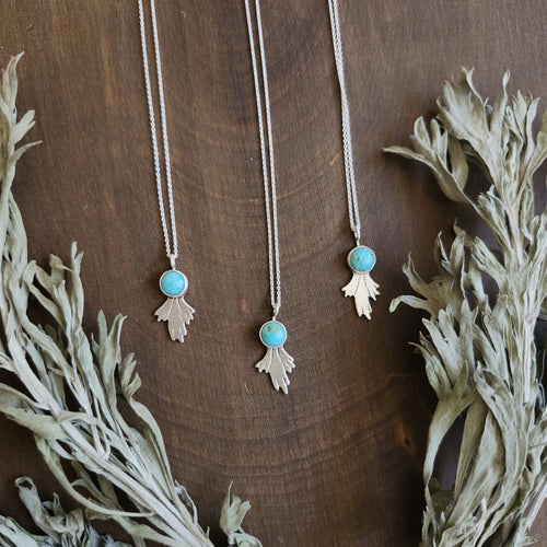 Tiny Sagebrush and Turquoise Necklace