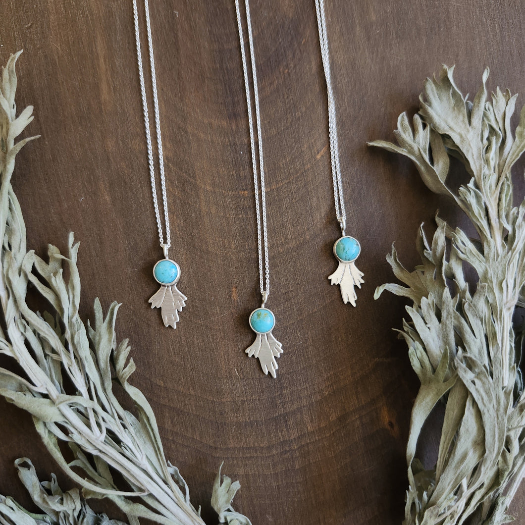 Tiny Sagebrush and Turquoise Necklace
