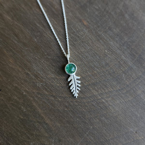 Tiny Fern and Aventurine Necklace