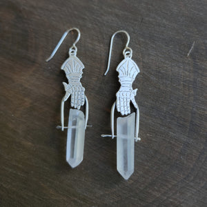 Gauntlet Crystal Earrings