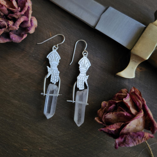 Gauntlet Crystal Earrings