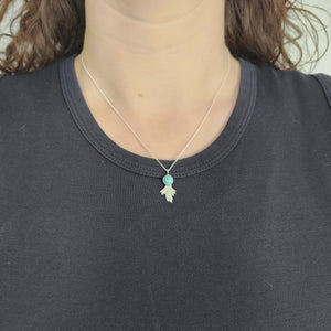Tiny Sagebrush and Turquoise Necklace