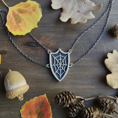Spiderweb Shield Necklace