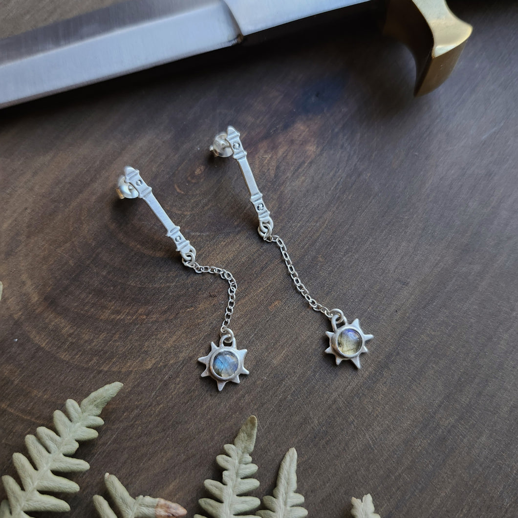 Labradorite Flail Stud Earrings