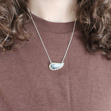 Dendritic Agate Wing Necklace with Geese Silhouettes