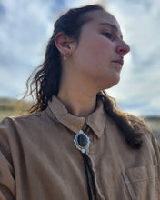 Snake and Sego Lily Turquoise Bolo Tie