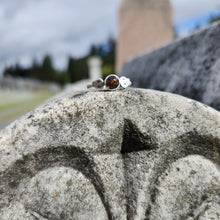 Tiny Skull and Black Opal Ring, Made to Order