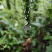 Tiny Luna Moth and Moonstone Necklace