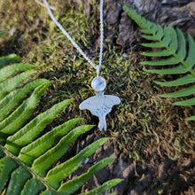 Tiny Luna Moth and Moonstone Necklace