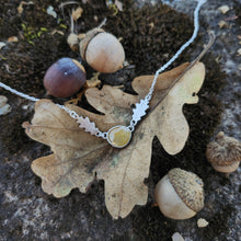 Oak Leaf Necklace with Yellow Sapphire