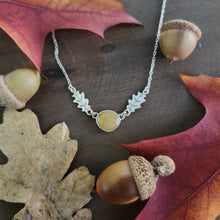 Oak Leaf Necklace with Yellow Sapphire