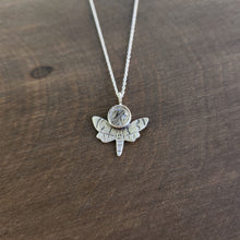 Tiny Death's Head Moth Necklace with Rutile Quartz