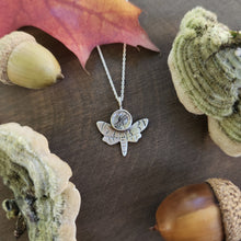 Tiny Death's Head Moth Necklace with Rutile Quartz