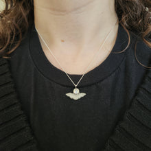 Tiny Bat Necklace with Moonstone