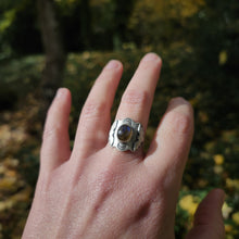 Bat and Labradorite Ring, Size 7