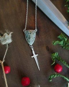 Sword and Shield Necklace with Ocean Jasper