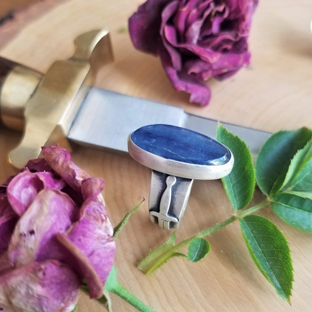 Sword Ring with Kyanite, size 8.5