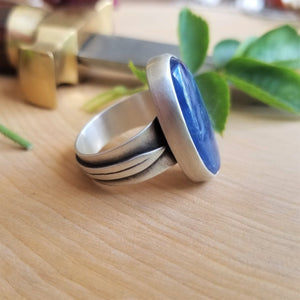 Sword Ring with Kyanite, size 8.5