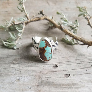 Turquoise Sagebrush Cocktail Ring Size 9.5