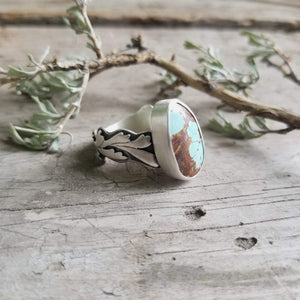 Turquoise Sagebrush Cocktail Ring Size 9.5