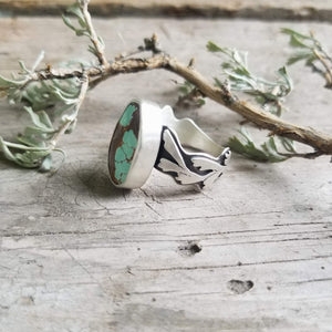 Turquoise Sagebrush Cocktail Ring Size 9.5