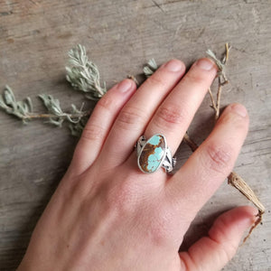 Turquoise Sagebrush Cocktail Ring Size 9.5