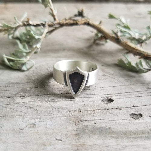 Tiny Shield Signet Ring Size 6