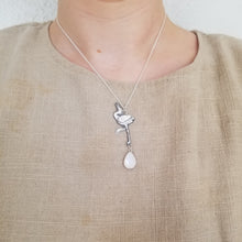 Sandhill Crane and Moonstone Necklace