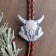 Bison Skull and Sagebrush Bolo Tie