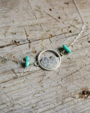 silver mountain necklace with turquoise beads