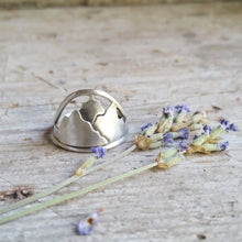 silver mountain ring with dried lavender sprigs
